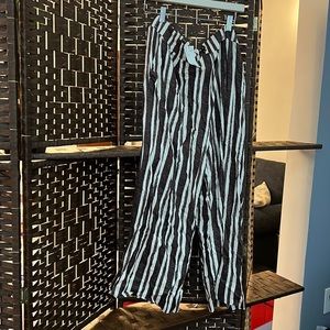 Brown and cream palazzo pants